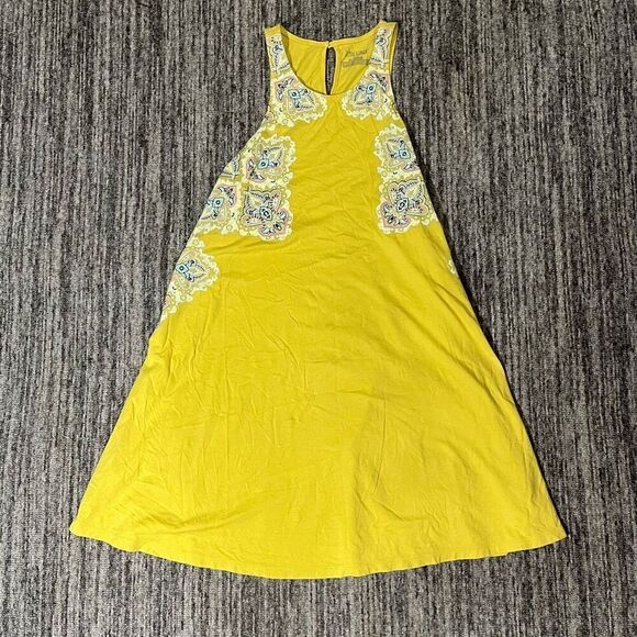 Jasmine & Ginger Womens Size‎ Small Printed Sleeveless Mini Dress Yellow - Picture 1 of 5